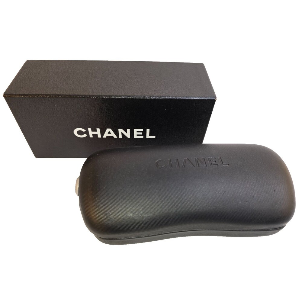 Chanel Black Hard Shell Eyeglasses Sunglasses Case Italy Box Papers  Original